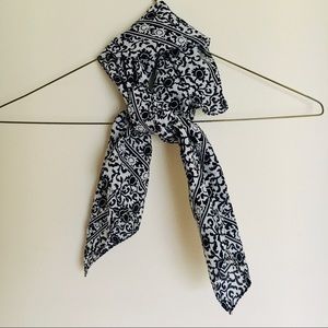 J. Crew Flower Print B&W Bandana